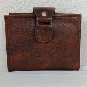 Amity Vintage Playing Card Case ONLY Brown Leather Holds 2 Decks Pad & Pencil